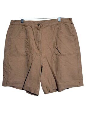 Vintage 90s Woolrich Adjustable Waist Shorts Womens Sz 16 Earthy Pecan Brown Por